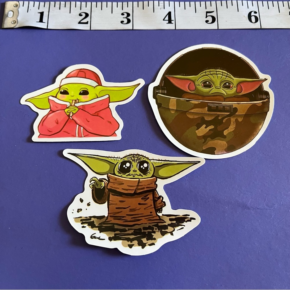 Baby Yoda Grogu Disney Star Wars The Mandalorian 3 Sticker Pack